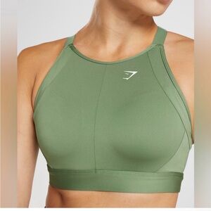 Gymshark High Neck High Support Sports Bra in Iguana Green Size Small S